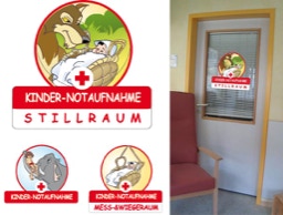 Wandgestaltung Kinderklinik Esslingen, Kinder-Notaufnahme und Stillraum