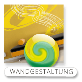 Label Perl-Taucher, Wandgestaltung